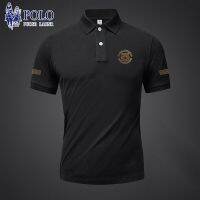 summer lapel short-sleeved T-shirt for men large size 2023 new versatile slim trendy top