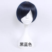 HSIU 30cm short Wig Black white purple blue red yellow high temperature fiber Synthetic Wigs Costume Party Cosplay Wig 20 color