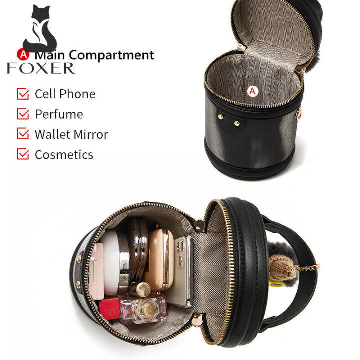 Foxer Official Store Crossbody Bag For Women Mini Small Cylinder Bag