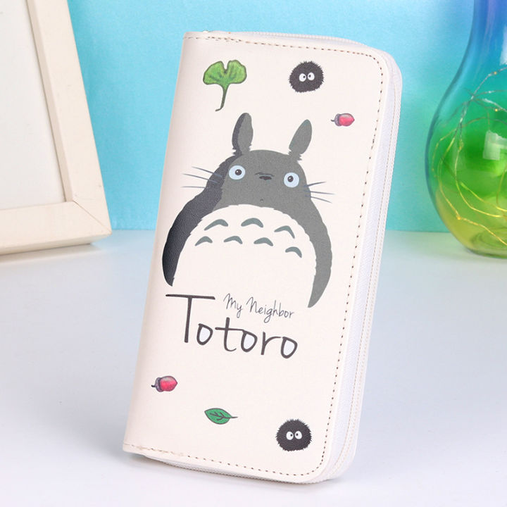 totoro-เด็กซิปกระเป๋าสตางค์หนัง-pu-การ์ตูนสาวนักเรียนกระเป๋าโทรศัพท์มือถือกระเป๋าสตางค์กระเป๋าเงินเหรียญ