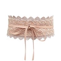 Trusty เข็มขัด ผ้าลูกไม้ เข็มขัดผู้หญิง Woman Elastic Lace Belt Waistband 2520 - สีชมพู