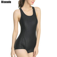 Riseado Sports Swimsuits 2022 New Solid Bodysuit Women Racerback Swimwear Boyleg Womens Rashguard Surf Swimming Suit