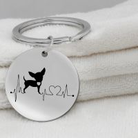 [HOT HUIQKKJKUIO 556] Heartbeat Chihuahua Bulldog Dachshund Bull Terrier พวงกุญแจเครื่องประดับน่ารักลูกสุนัขสุนัข Key Ring