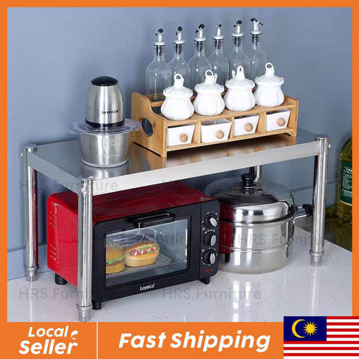 Microwave oven rack Oven rack Kitchen utensils storage Stainless steel