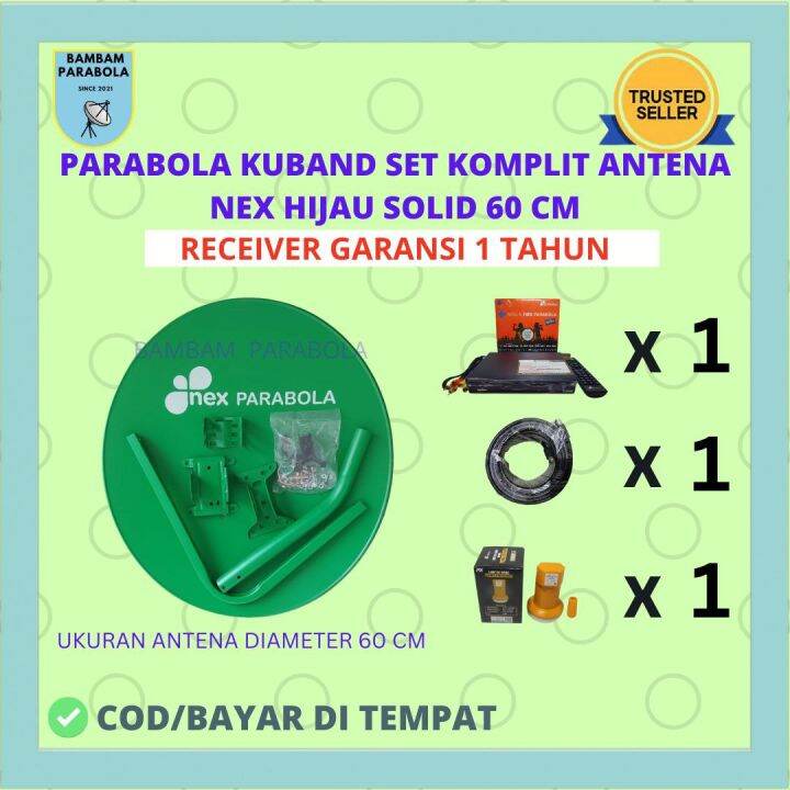 PARABOLA NEX HIJAU SOLID KUBAND ANTENA 60 CM RECEIVER NEX | Lazada ...