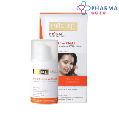 Smooth E Physical White Babyface UV &amp; Pollution Shield 18g. -  สมูทอี ฟิซิคอล ไวท์ เบบี้ เฟซ ยูวี แอนด์ พอลลูชั่น ชิล ด์ [Pharmacare]