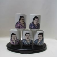 Teacup mug Ceramic Japanese Sumo Set 5