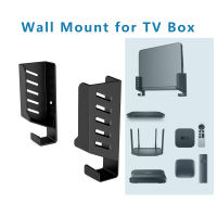 SciuU Universal Wall Mount สำหรับเราเตอร์/ แล็ปท็อป/สวิตช์เครือข่าย/โมเด็มเข้ากันได้กับ TP-Link, Mi Box, Apple TV, Sky Q ฯลฯ holder Stand Shelf สำหรับอุปกรณ์ที่มีความหนา &amp;lt;4ซม. สีดำ