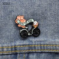 ∏✔❉  XEDZ Cartoon puppy balloon bicycle brooch fashion animal travel badge gift