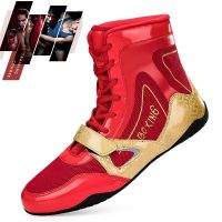 New mesh wrestling shoes high top foot protection boxing sneakers mens and womens fighting shoes professional wrestling shoes