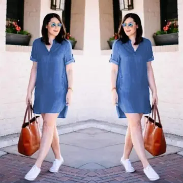Plus Size Blue Shirt Dresses, T-Shirt Dresses