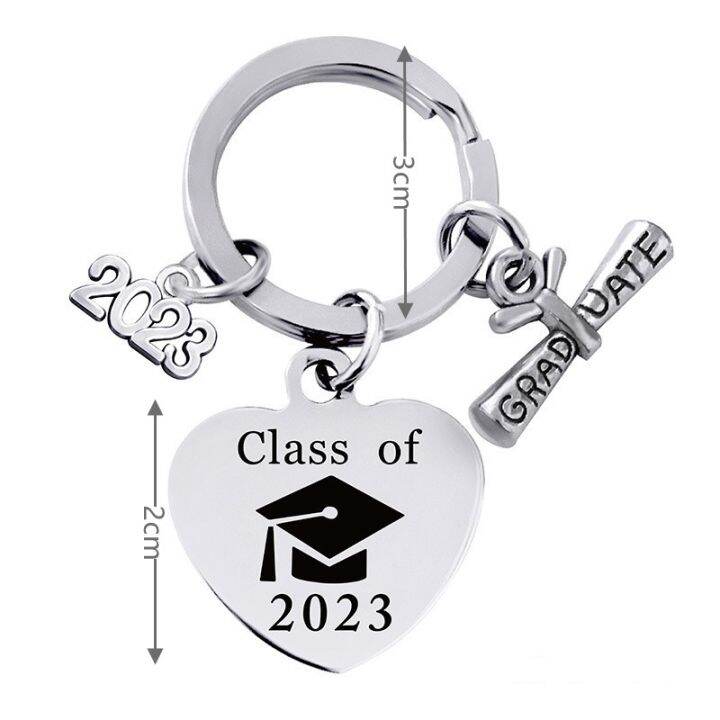 2023-keychain-graduation-keychain-keychain-stainless-steel-keychain-graduation-2023-keychain-heart-keychain-graduation-jewelry-graduation-pendant-graduation-gift-graduation-souvenir