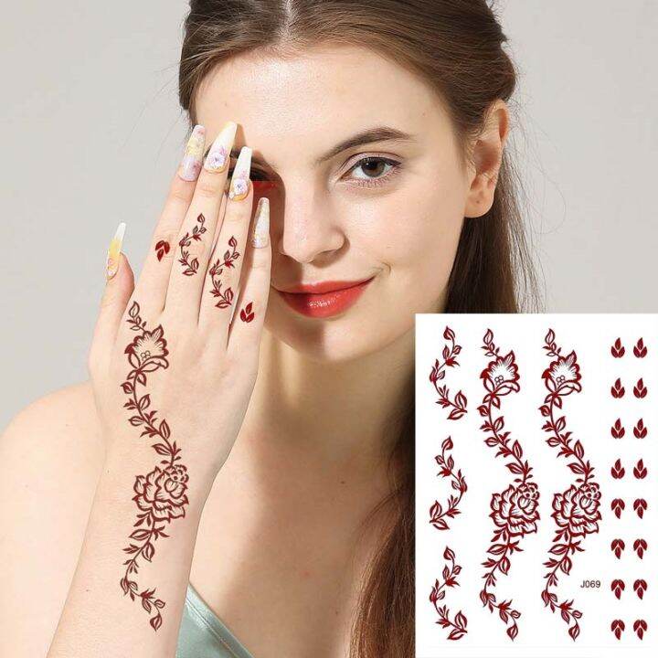 yf-brown-henna-tattoo-body-stickers-for-women-temporary-tattoos-lace-floral-mehndi-waterproof-fake-tatoo-festival