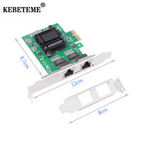 KEBETEME PCIE Dual Port Server เครือข่าย2 * RJ45พอร์ตการ์ด Lan 10/100/1000Mbps ตัวควบคุมอีเธอร์เน็ตสำหรับเดสก์ท็อป