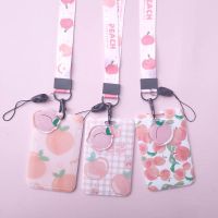 New Fashion Cute Peach Avocado Fruits Lanyard Credit Card ID Holder Bag Student Women Travel Bank Bus Business Card Cover Badge