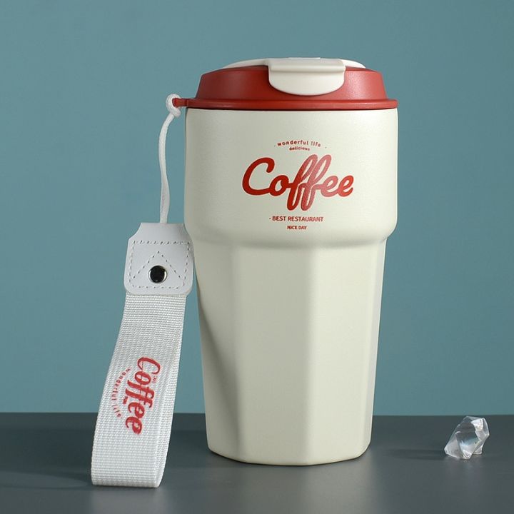 420mlfashion-กระติกน้ำร้อนแก้วแก้วกาแฟ-กระติกน้ำ304สแตนเลสแก้วกาแฟแบบพกพาผนังสองชั้นแก้วน้ำวางในรถเดินทางกลางแจ้งที่มีประโยชน์