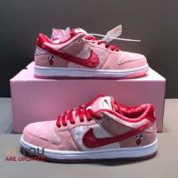 HOT 【Original】 ΝΙΚΕ SB Duk Low x Strange Love Fashion Skateboard Shoes Comfortable Sports Walking Shoes Pink White{Limited Time Offer}