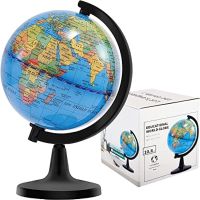 World Globe 10.6 Cm For Childrens Learning, Rotating Educational Globe For Classroom Geography, Desk And Office Decoration