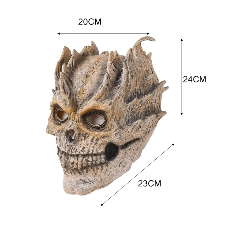 1pc Death Warrior Skull Latex Mask Full Head Devil Skull Halloween