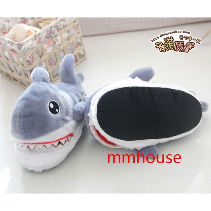 fashion-สลิปเปอร์-ฉลาม-shark-plush-slipper-รองเท้าใส่ในบ้าน-warm-indoor-slippers