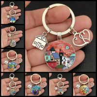 【DT】New / new house key keychain beautiful house key ring under the stars personalized jewelry gift new home keychain hot