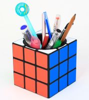 ZCUBE 3x3 Pen Holder Magic Cube Case Piggy Bank 3x3x3 9.5cm Speed Cubo Twist Puzzle Office Decoration Gifts Toys for Kids Adults Brain Teasers