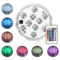 Remote Control Submersible LED Lights IP68 Waterproof Underwater Pool Night Lamp Party Wedding Christmas Decorations RGB Light