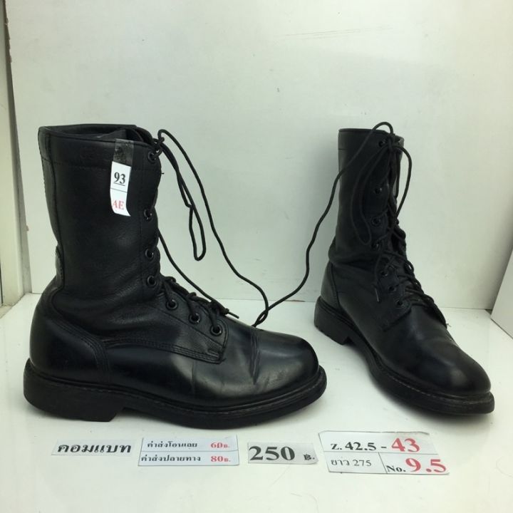 codff51906at-รองเท้าคอมแบท-combat-shoes-รองเท้าคอมแบททหาร-หนังสีดำ-สภาพดี-ทรงสวย-มือสอง-คัดเกรด-ของนอก-เกาหลี