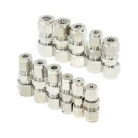 Compressor Fitting Reducer Union 1/8 1/4 1/2 6mm 8mm 10mm 12mm OD Pipe Ferrule Tube Coupler Connector Stainless Steel 304