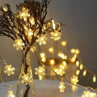 LED Holidays Garlands Snowflake Fairy Snow String Lights Decoration For Christmas Tree New Year Room Valentine Outdoor Garden