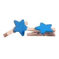 Card Photo Clothespin Pegs Star Crafts Mini Wooden Clip 50pcs Blue Clips Pins Tacks