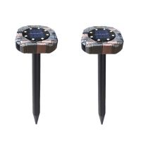 2Pcs Imitation Stone Lamp Solar Mouse Repeller, Lawn Lamp,Get Rid of Snake Mole Gophers for Outdoor Garden Yard