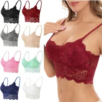 Lace Bralettes for Women with Straps and Pads Sexy Floral Lace