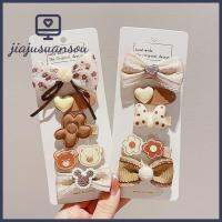 JIAJUSUANSOU 10pcs อุปกรณ์เสริมผม คลิปผมโบว์ เครื่องประดับศีรษะหวาน พิมพ์ลายดอกไม้ Barrettes บาร์เร็ตต์ ประณีตประณีตประณีต คลิปปากเป็ด ฤดูหนาวใบไม้ร่วง