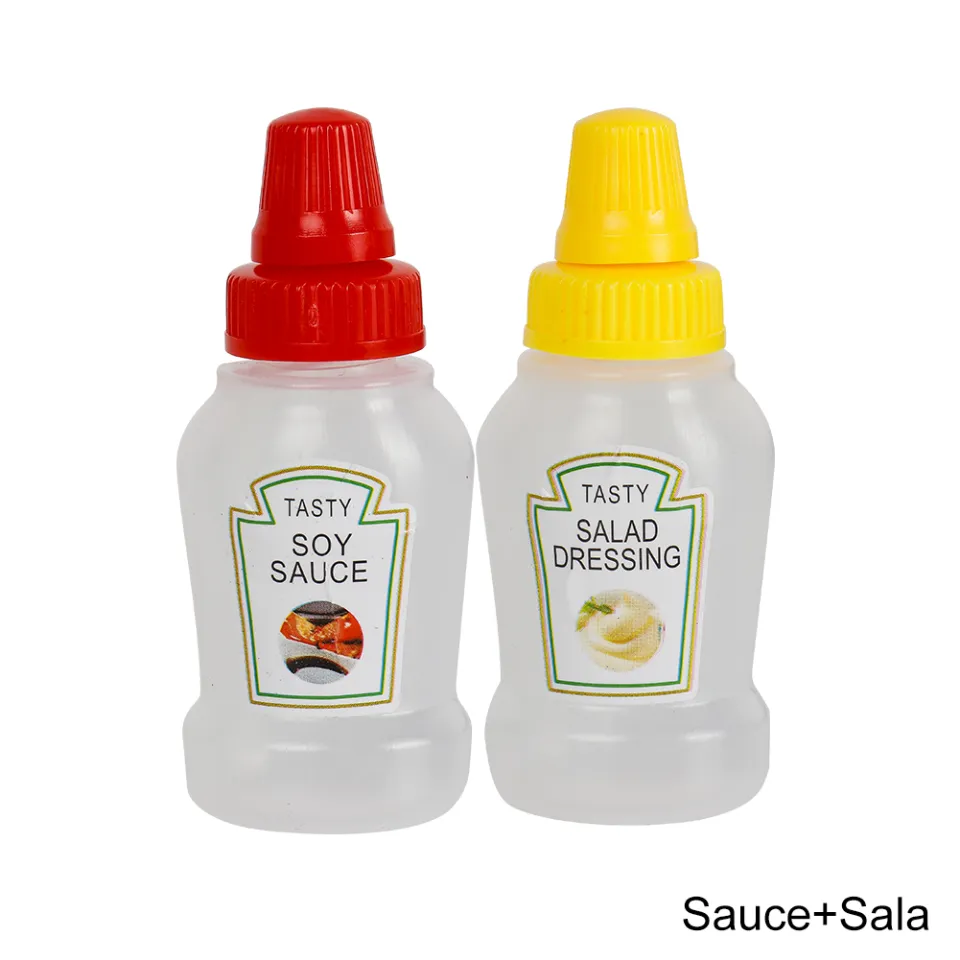 4pcs Mini Portable Plastic Sauce Bottle For Separating Salad Dressing And  Tomato Sauce, Japanese Style, Squeeze Condiment Containers For Lunch Box
