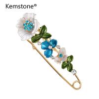 Kemstone Multicolor/Purple/Blue Rhinestone Butterflies Pin Brooch Fresh Style Jewelry for Women