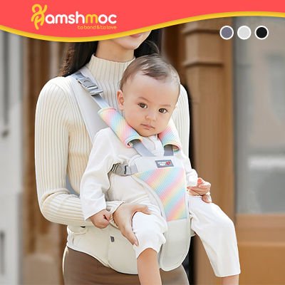 HamshMoc เป้อุ้มกระเป๋าอุ้มเด็กสำหรับเด็กทารก,ระบายอากาศได้ดีสวมใส่สบายใช้งานได้หลายฟังก์ชัน0-36เดือนสายผ้าพันตัวเด็กจิงโจ้ตามหลักสรีรศาสตร์สำหรับการเดินทางของเด็กทารก