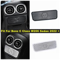 ที่เท้าแขนกล่องด้านหลัง AC Vent ปกตัดโรยหน้าเลื่อมสำหรับ -Benz C คลาส W206ซีดาน2022 2023สีดำ เงินอุปกรณ์เสริม