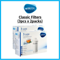 เครื่องกรองน้ำ6 Brita ตัวกรองแบบคลาสสิก (3ชิ้น X 2แพ็ค) ใช้งานง่ายผลิตภัณฑ์ที่เป็นมิตรกับสิ่งแวดล้อมน้ำมีรสชาติอร่อย