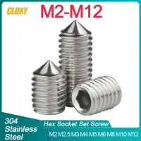 5/ 10/ 20pcs M2.5 M3 M4 M5 M6 M8 M10 M12 304 Stainless Steel Hex Hexagon Socket Allen Cup Point Grub Screw Set Screw Bolt DIN914