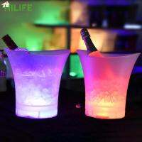 5L New Waterproof Plastic LED Ice Bucket Bars Nightclubs LED Light Up 4 Color LED Champagne Beer Bucket Bars Night Party Bucket