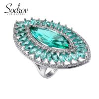 SODROV Luxury Big Crystal Zircon Rings for Women Festival Wedding Daily Personalized jewelry Ring