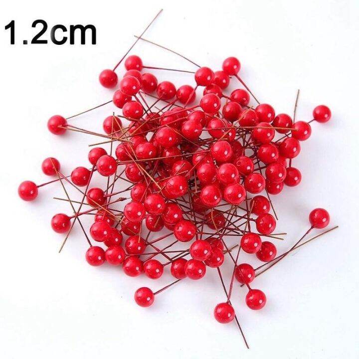 50pcs-mini-plastic-berry-artificial-flower-red-cherry-pearlescent-stamen-diy-wedding-christmas-cake-box-wreaths-decoration