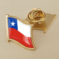 Chile Chile National Flag Crystal Drop Rubber Badge Brooch Flag Brooch of the World All-metal Brooch Copper Brooch Collection