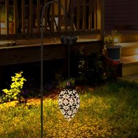 LED Hanging Solar Lights Lantern Metal Lamp Waterproof Outdoor Solar Lamp For Garden Projection Light Halloween Home Decoration