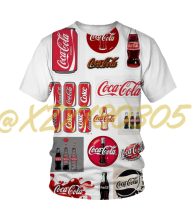 สต็อกทั้งหมด 2023 เครื่องดื่มโลโก้ Coca-Cola Custom Men 3d พิมพ์เสื้อบวกพิมพ์ Coca-Cola ออกแบบใหม่ลำลอง 05