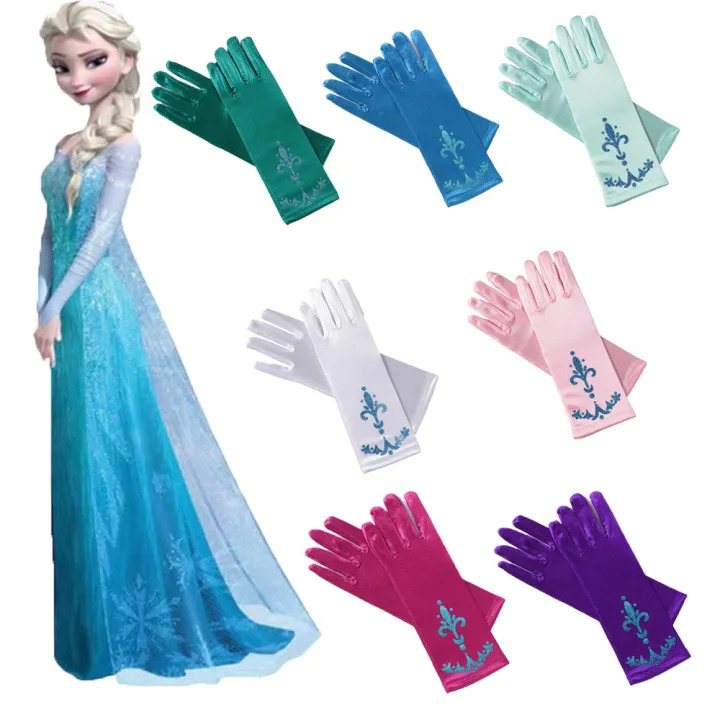 POPPED Finger Gloves Children Coronation Girls Long Frozen Gloves Elsa ...