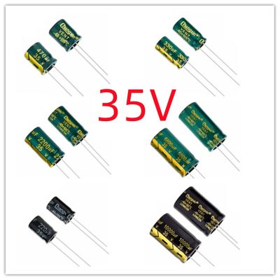 Special Offers 10/50/100 Pcs/Lot  35V220uf DIP High Frequency Aluminum Electrolytic Capacitor