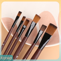 ✨ Konka แปรงระบายสีน้ำมันอะคริลิคทำจากไนลอน6ชิ้น เซ็ตสำหรับศิลปินอุปกรณ์ชุดสีน้ำอุปกรณ์วาดภาพระบายสี