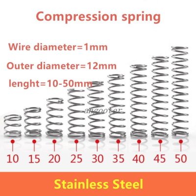 【Worth-Buy】 สปริงบีบอัดขนาด1*12*10-50ขดลวดขนาดเล็กสปริงบีบอัดสปริงสแตนเลสขนาดเล็กสำหรับพิมพ์3d 50ชิ้น/ล็อต